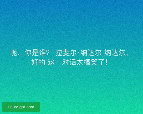 呃，你是谁？ 拉斐尔·纳达尔 纳达尔，好的 这一对话太搞笑了！
