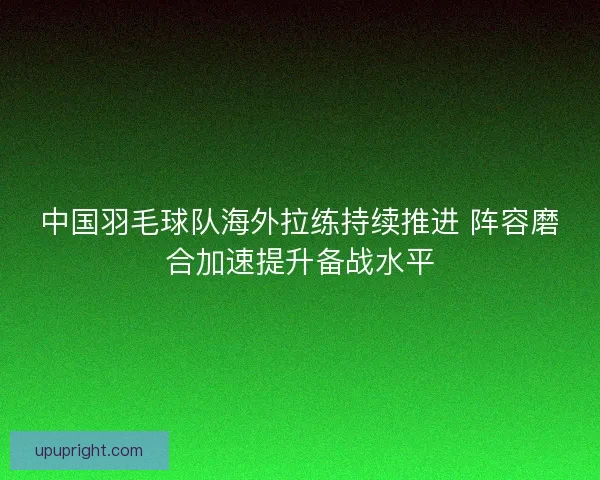 中国羽毛球队海外拉练持续推进 阵容磨合加速提升备战水平